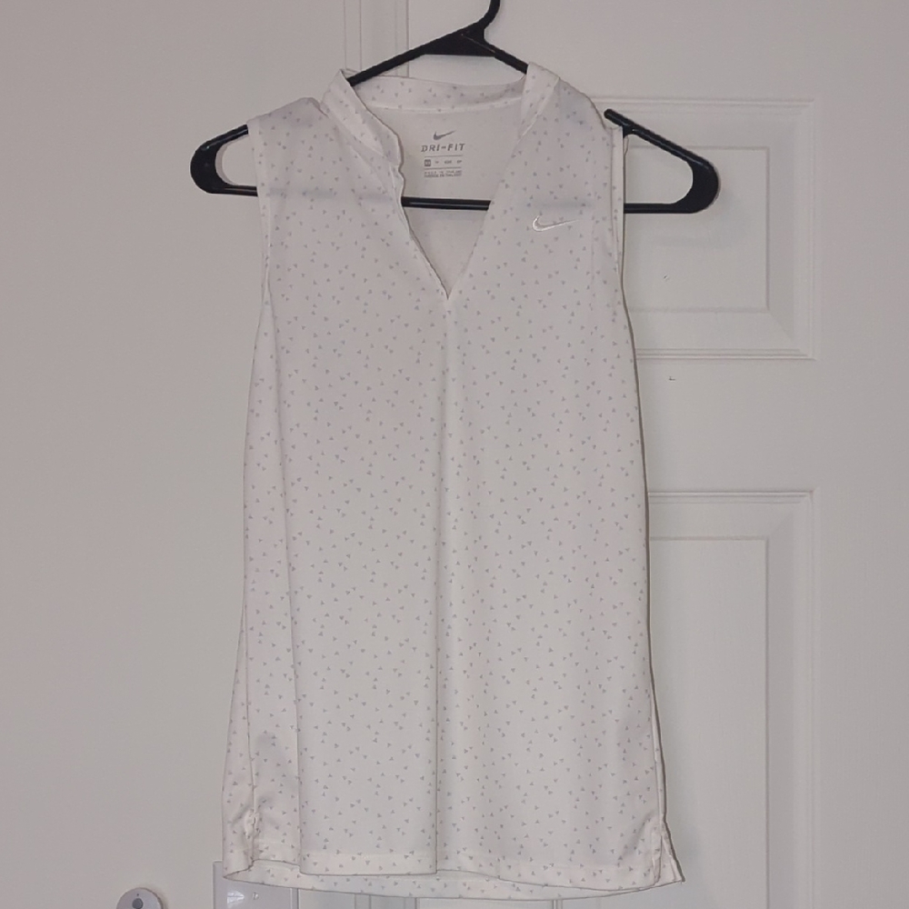 Nike Women's White Dri-FIT Sleeveless Blouse
